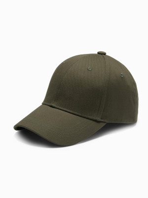 Jednokolorowa męska czapka z daszkiem bejsbolówka – khaki V5 OM-ACCS-0105