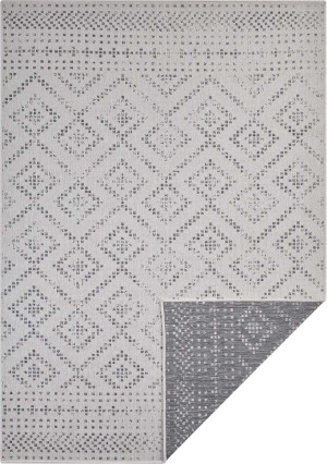 Dywan dwustronny, płasko tkany, sznurkowy, zewnętrzno-wewnętrzny Bougari Olimpia, szary 160x230