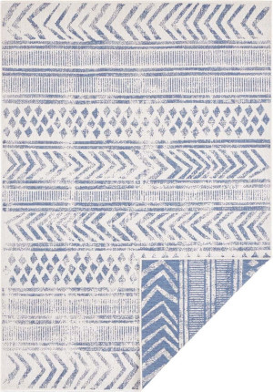 Dywan dwustronny, płasko tkany, sznurkowy, zewnętrzno-wewnętrzny Bougari Biri ,niebieski 160x230