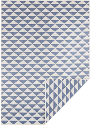 Dywan dwustronny, płasko tkany, sznurkowy, zewnętrzno-wewnętrzny Bougari Tahiti, niebieski 200x290