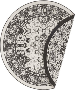 Dywan dwustronny, płasko tkany, sznurkowy, zewnętrzno-wewnętrzny Bougari Jole, czarny koło 140cm