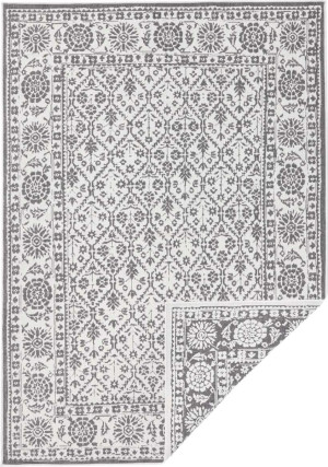 Dywan dwustronny, płasko tkany, sznurkowy, zewnętrzno-wewnętrzny Bougari Curacao ,szary 160x230