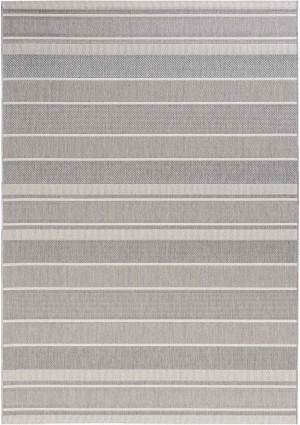 Dywan szary płasko tkany sizal, zewnętrzno-wewnętrzny Hanse-Home Strap 200x290