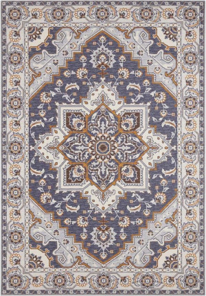 Orientalny granatowo-żółty dywan Tapeso 160x230