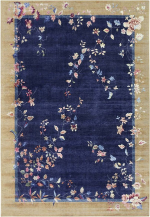 Orientalny granatowo-beżowy dywan Tapeso 80x150
