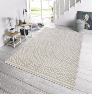 CHODNIK 80x200cm-  NorthRugs Caro ,płasko tkany typu sizal, sznurkowy beżowo kremowy