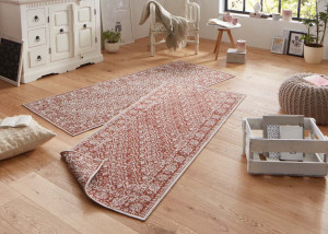 Chodnik dwustronny rudy , płasko tkany, sznurkowy, zewnętrzno-wewnętrzny Bougari 80x250cm