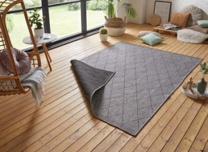 Chodnik dwustronny szary , płasko tkany, sznurkowy, zewnętrzno-wewnętrzny Bougari 80x250cm