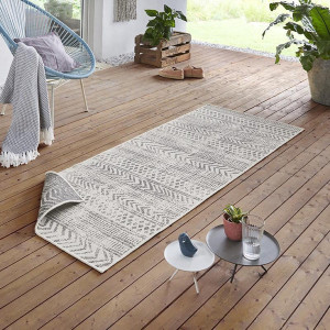 Chodnik dwustronny beżowy , płasko tkany, sznurkowy, zewnętrzno-wewnętrzny Bougari 80x250cm