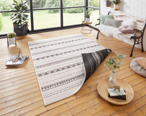 Chodnik dwustronny beżowy , płasko tkany, sznurkowy, zewnętrzno-wewnętrzny Bougari 80x250cm