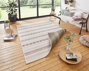 Chodnik dwustronny beżowy , płasko tkany, sznurkowy, zewnętrzno-wewnętrzny Bougari 80x250cm