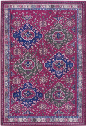 Chodnik bordowy płasko tkany w stylu VINTAGE ,Nouristan Tuan Belutsch 80x200cm