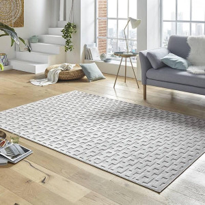 Ekskluzywny chodnik z wiskozy, tłoczony efekt 3D. kolor beżowy MINT RUGS Shine 80x125cm