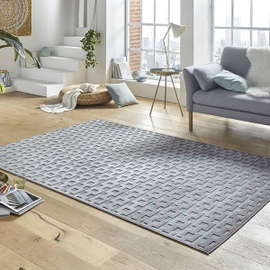 Ekskluzywny chodnik z wiskozy, tłoczony efekt 3D. kolor szary MINT RUGS Bouton 80x125cm