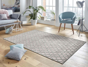 Ekskluzywny chodnik z wiskozy, tłoczony efekt 3D. kolor beżowy MINT RUGS Caine 80x125cm