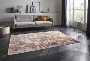 Ekskluzywny chodnik z wiskozy, tłoczony efekt 3D, kolor kremowo-brązowy Elle Decor Correze 80x125cm