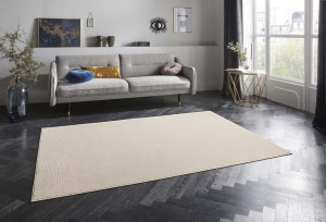 Ekskluzywny chodnik z wiskozy, tłoczony efekt 3D. kolor kremowy MINT RUGS Alagnon 80x250cm