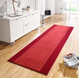 Chodnik z miękkim krótkim włosem, kolor czerwony Hanse Home 80x350cm