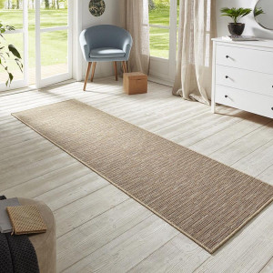 Chodnik brązowy płasko tkany, sizal zewnętrzno-wewnętrzny Hanse Home 80x250cm