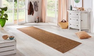 Chodnik brązowy płasko tkany, sizal zewnętrzno-wewnętrzny Hanse Home 80x250cm