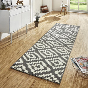 Chodnik z miękkim krótkim włosem,kolor szaro-kremowy 80x450 Hanse HOME
