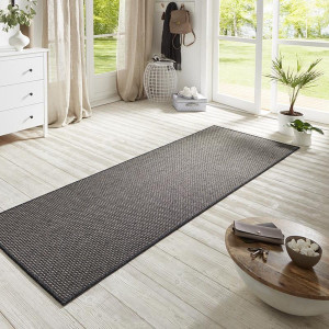 Chodnik grafitowy płasko tkany sizal, zewnętrzno-wewnętrzny Hanse Home 80x450cm
