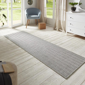 CHODNIK płasko tkany 80x500cm typu sizal,szary zewnętrzno-wewnętrzny,sznurkowy BT CARPET NATURE