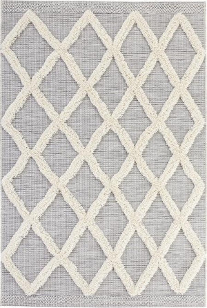 Dywan szaro-kremowy płasko tkany sizal, zewnętrzno-wewnętrzny Mint Rugs Handira 120x170cm