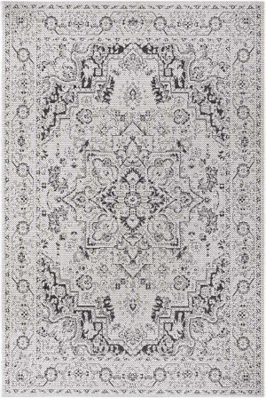 Dywan szary płasko tkany sizal, zewnętrzno-wewnętrzny Tapeso Malaga 200x290cm