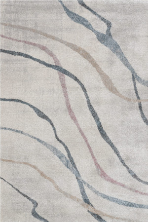 Gruby, tani, miękki dywan nowoczesny, beżowo-różowo-niebieski 80x150cm