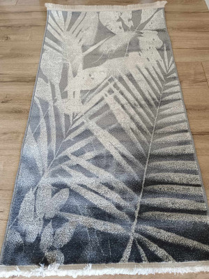 Gruby, tani, miękki dywan nowoczesny, beżowo-niebieski 80x150cm