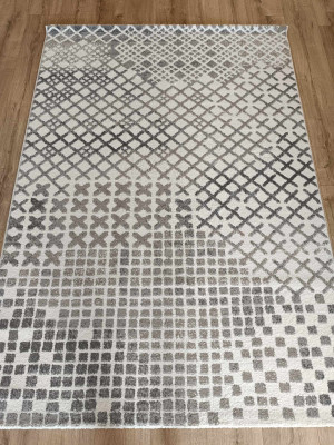 Gruby, tani, miękki dywan nowoczesny, beżowo-szary 140x200cm