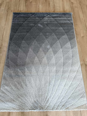 Gruby, tani, miękki dywan nowoczesny, beżowo-szary 120x170cm
