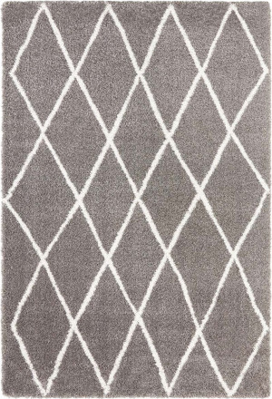 Szaro kremowy gruby dywan SHAGGY, Elle Decoration Abbe 200x290cm