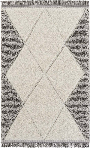 Kremowo szary gruby dywan SHAGGY boho, Mint Rugs Sinai 80x150cm