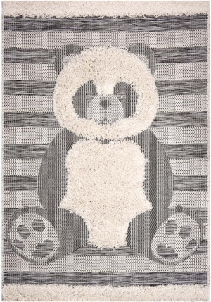Szaro- beżowy gruby dywan SHAGGY Panda, Mint Rugs 120x170cm