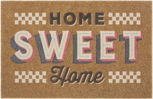 Gruba wycieraczka wejścowa antypoślizgowa, HOME SWEET HOME 45x70cm typu KOKOS!