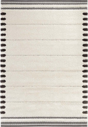 Kremowo-czarny gruby dywan SHAGGY, Mint Rugs Cassidy 80x150cm