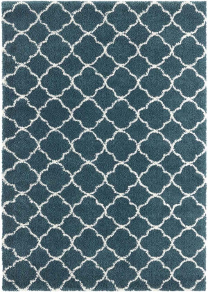 Turkusowo kremowy gruby dywan SHAGGY do salonu, Mint Rugs Luna 80x150cm