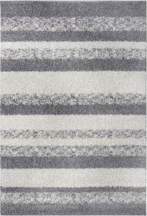 Szaro kremowy gruby dywan SHAGGY, wzór boho, Tapeso 80x150cm