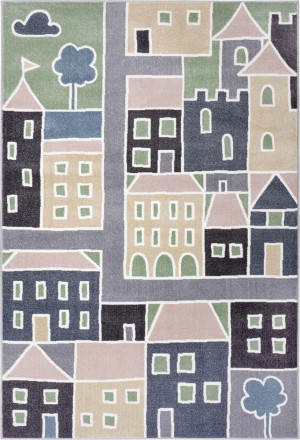 Dywan dziecięcy szaro-niebieski. ULICZKI- HANSE HOME 200x290cm