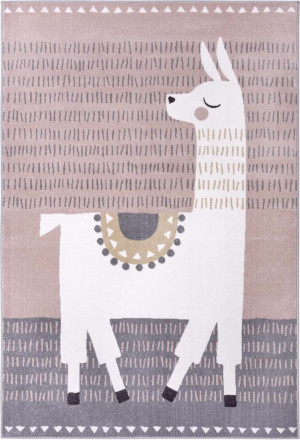 Dywan dziecięcy szaro-różowy. LAMA- HANSE HOME 200x290cm