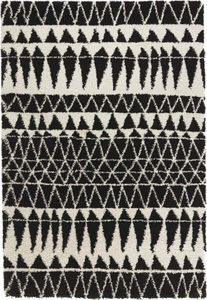 Czarno-biały gruby dywan SHAGGY, Mint Rugs Inspoire 80x150cm
