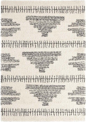 Kremowo- czarny gruby dywan SHAGGY, Mint Rugs Sagar 80x150cm