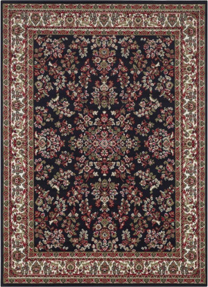 Klasyczny, tradycyjny granatowy dywan do salonu 180x260cm