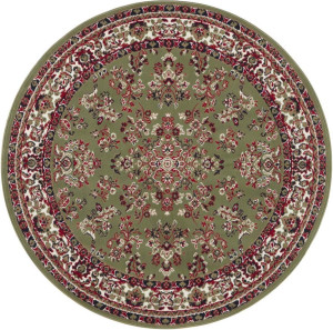 Okrągły dywan, zielony wzór tradycyjny 140cm