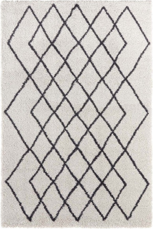 Kremowo czarny dywan do salonu,gruby dywan shaggy, wzór boho Elle Decor Bron 80x150 cm