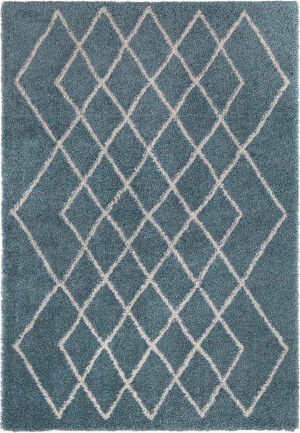 Niebiesko kremowy dywan do salonu,gruby dywan shaggy, wzór boho Mint Rugs Touch 80x150 cm