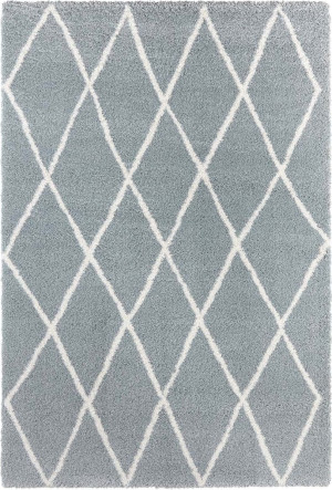 Niebieko kremowy dywan do salonu,gruby dywan shaggy, wzór boho Elle Decor 80x150 cm