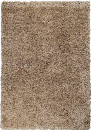 Beżowy dywan do salonu,gruby dywan shaggy, wzór jednokolorowy Tapeso 80x150 cm